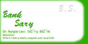 bank sary business card